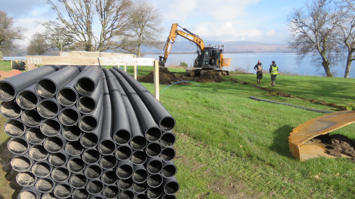 Drainage was installed at 5m intervals, covering around 20% of the course's footprint.JPG