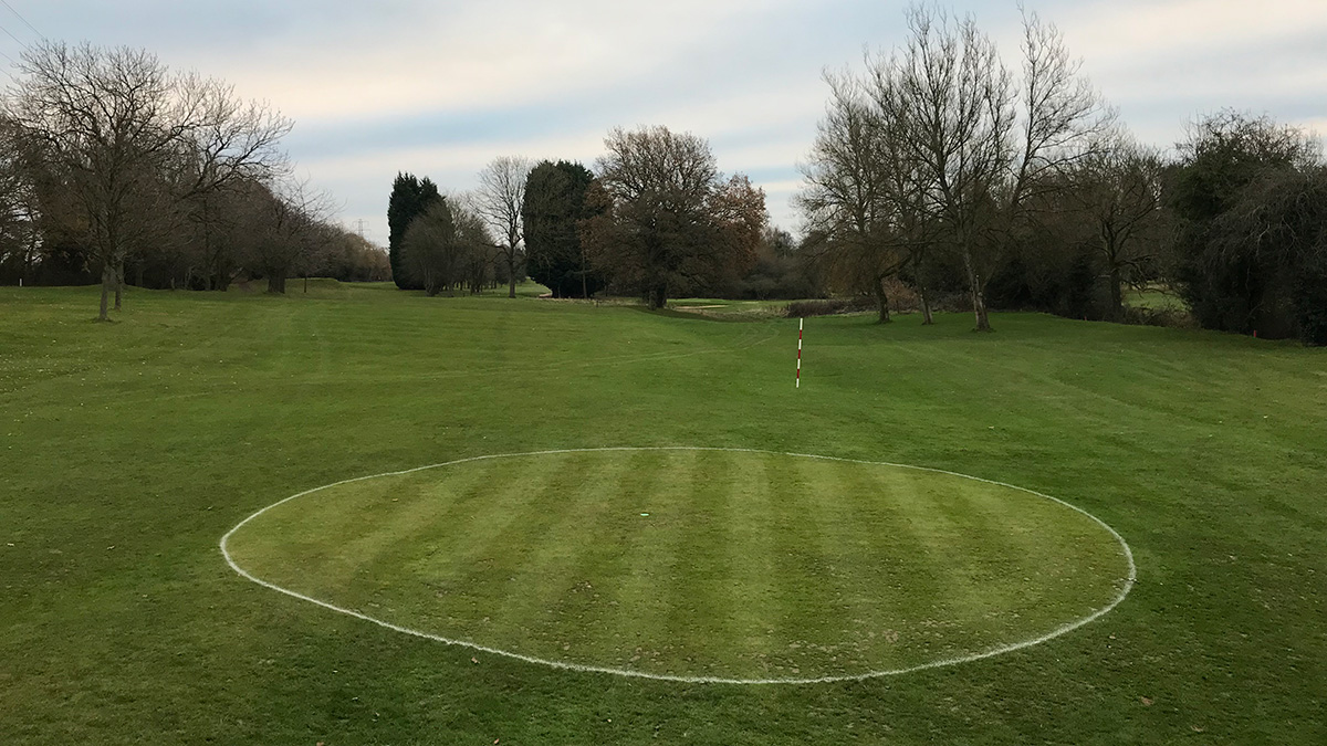 Temporary winter green at a golf course