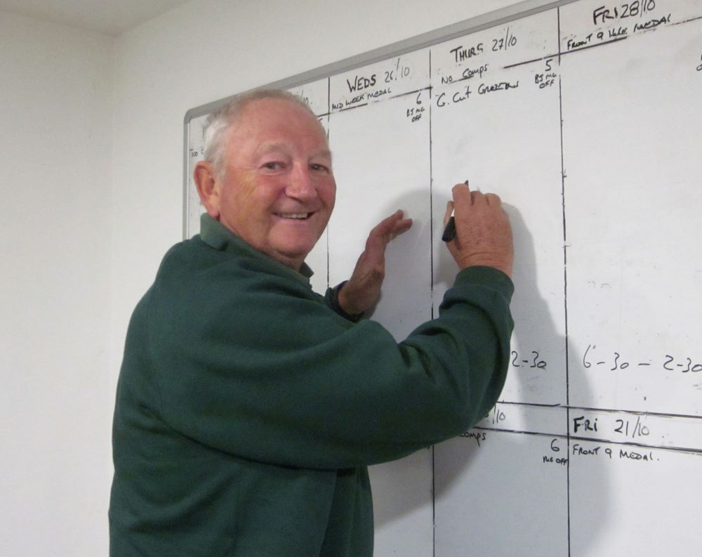 C. John Wells updating work board.jpg