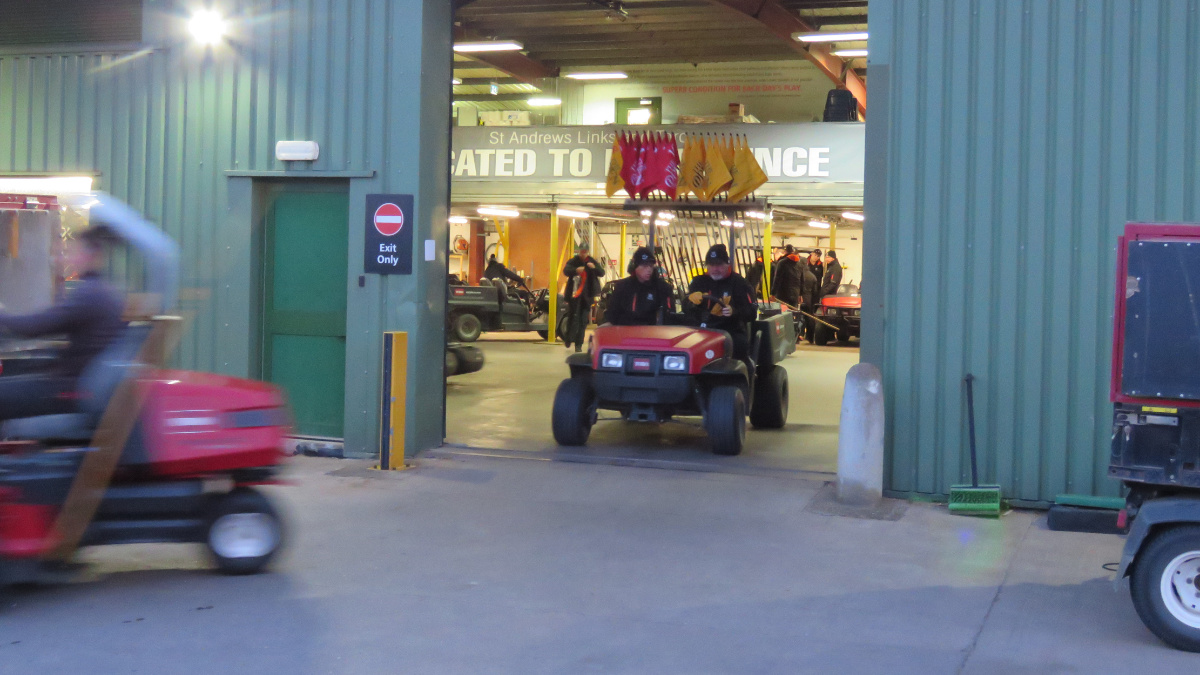 The St Andrews greenkeeping team head out onto the links at The Open .jpg