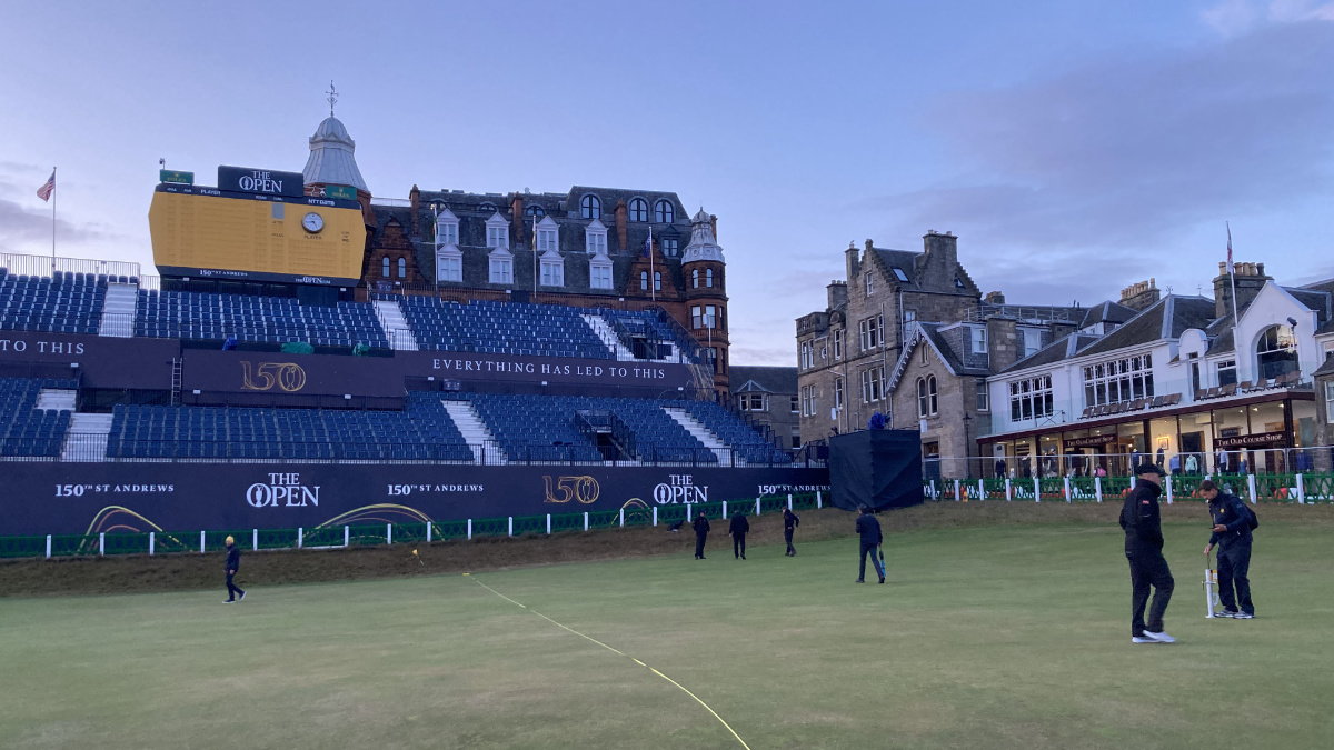 Work underway to prepare the 18th hole at The Open.jpg