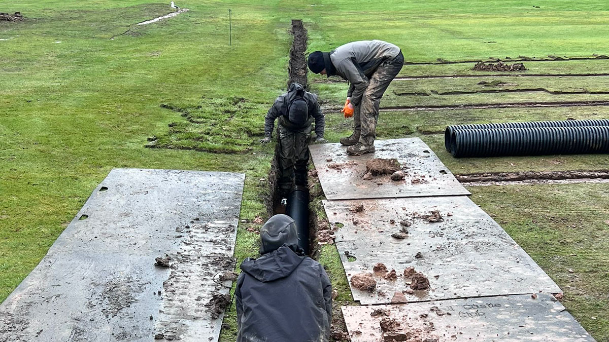 Installing drainage at Bothwell Castle.jpg