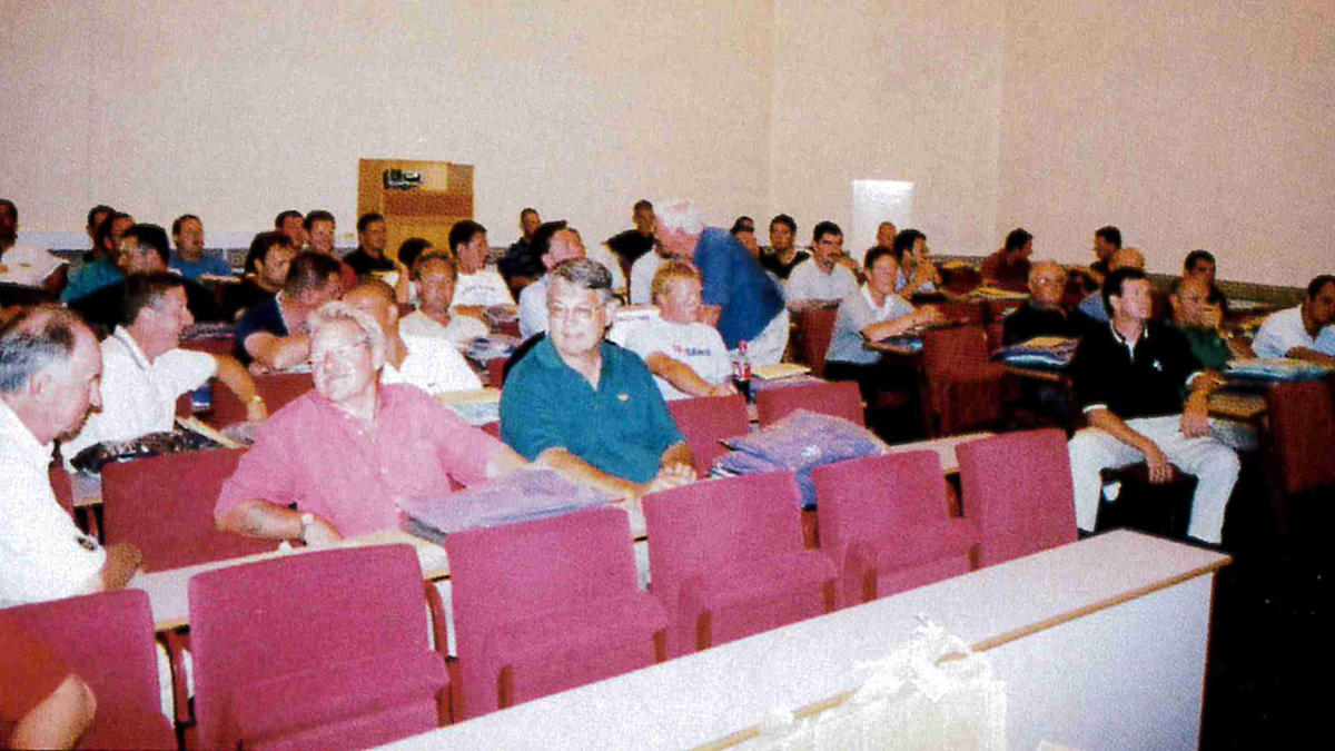 The team awaits its briefing at the University of Kent.jpg