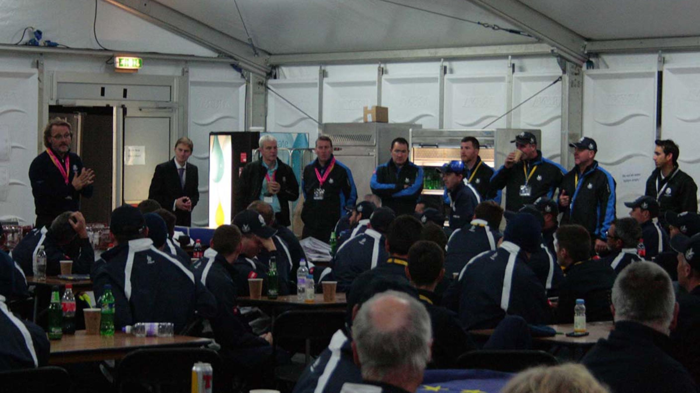 Team briefing at the 2014 Ryder Cup led by Steve Chappell.jpg