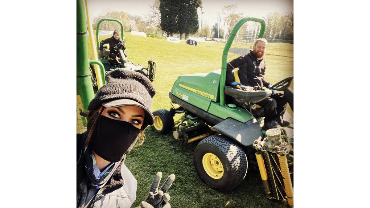 Anna on the mowers at The Belfry. Via @GreenkeeperMiss.jpg